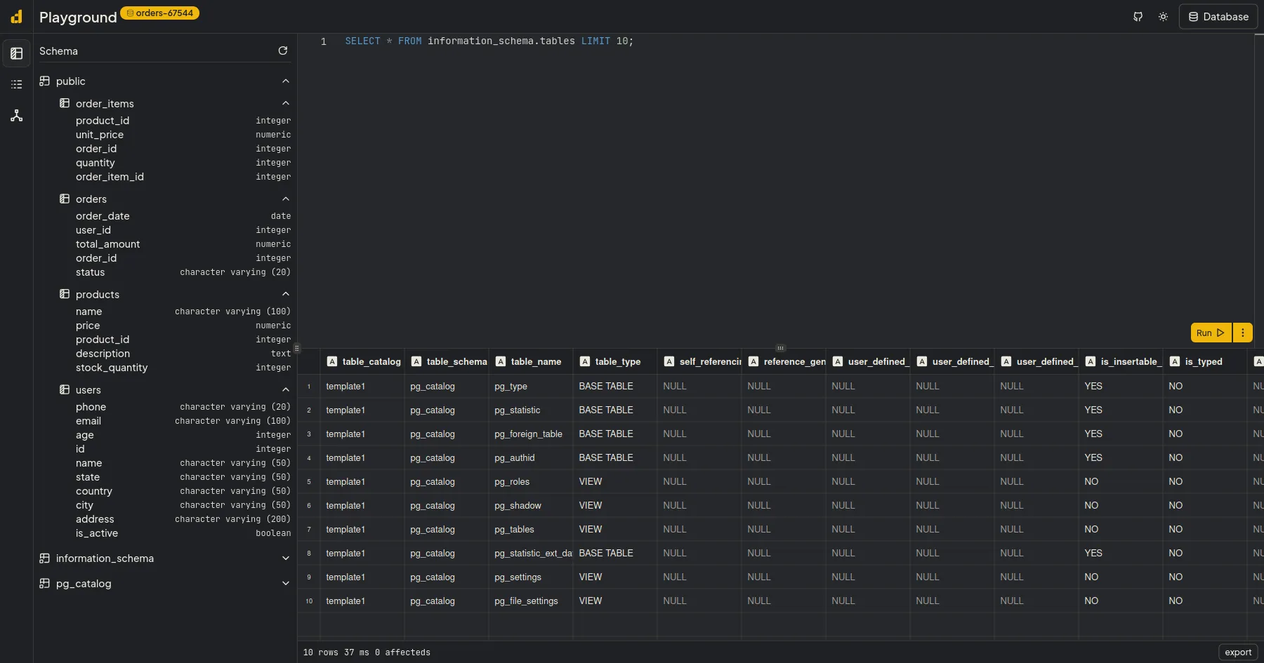 PostgreSQL Playground